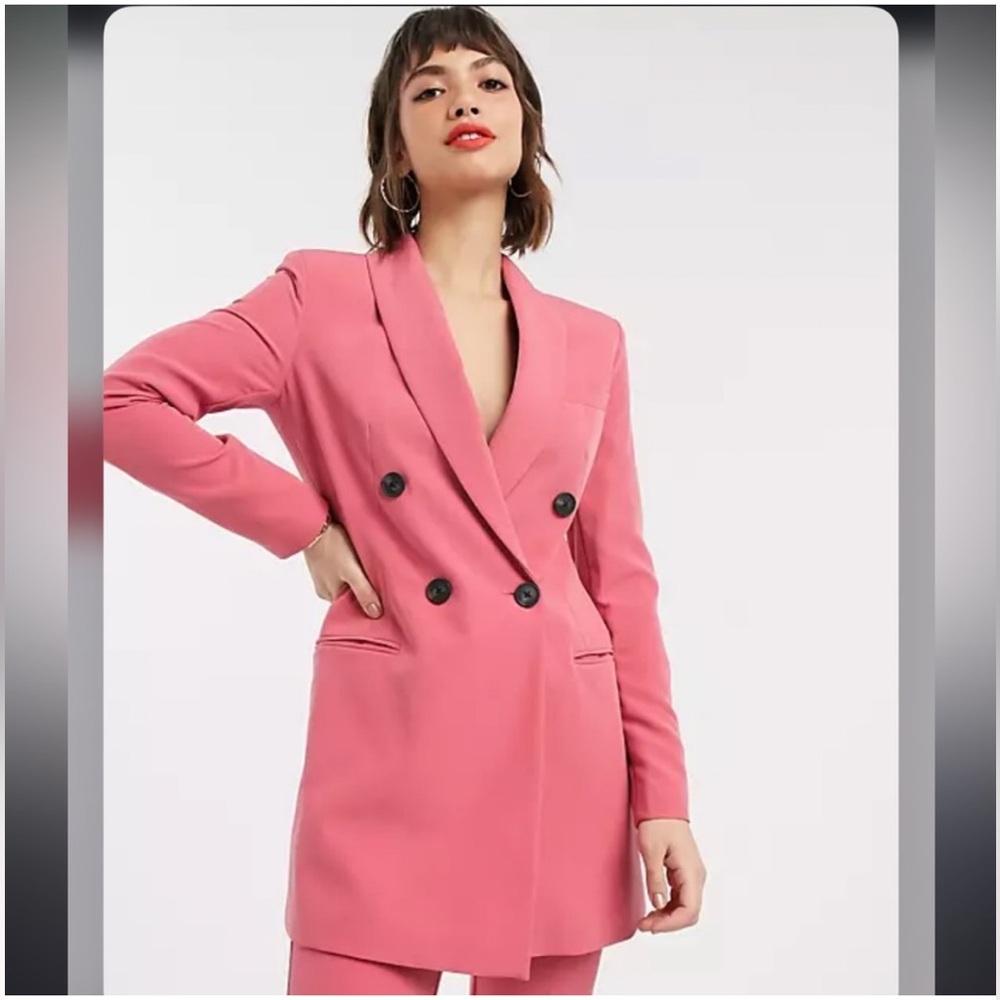 Pink Stradivarius Long Blazer EUC
